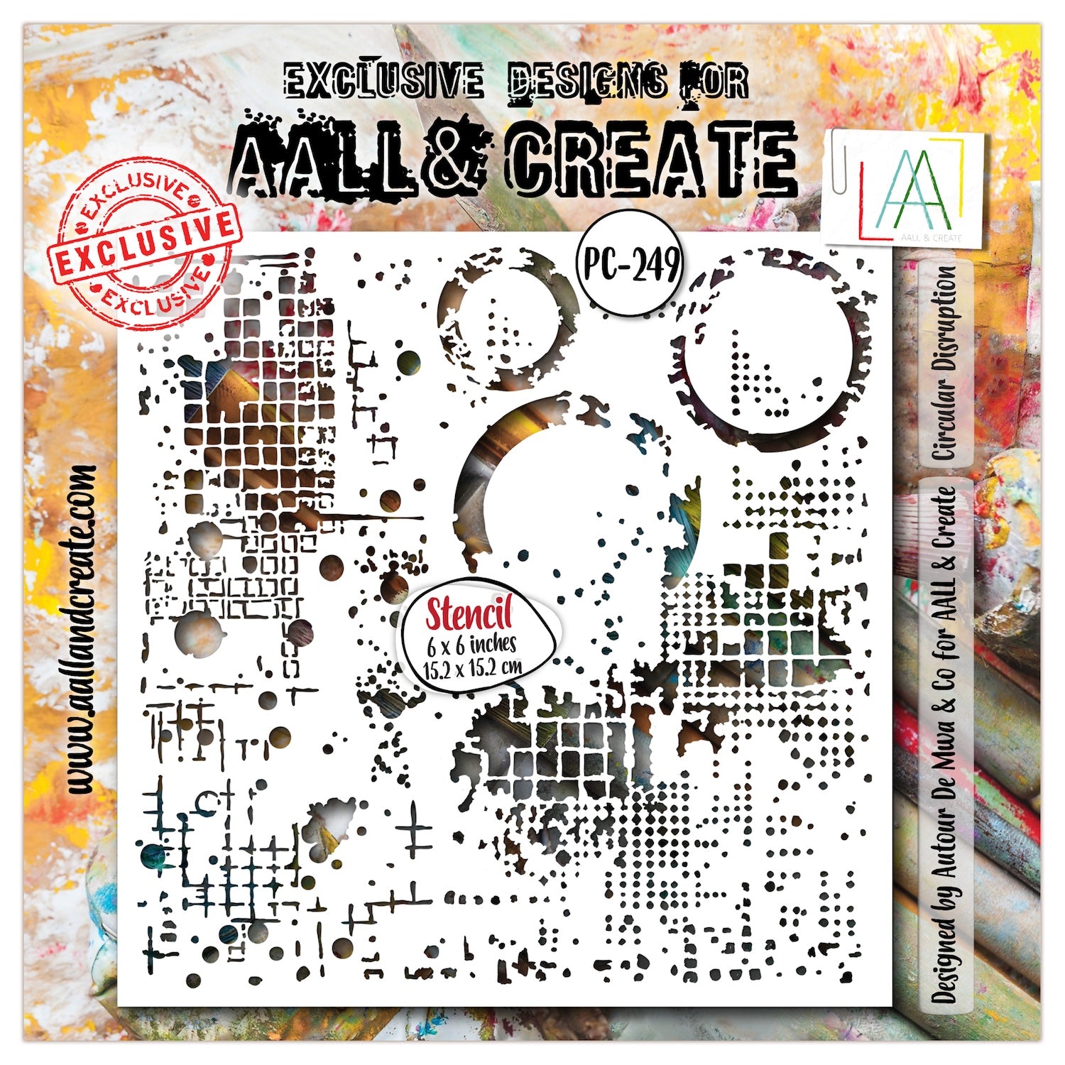 AALL & Create Circular Disruption 6x6 Stencil 249