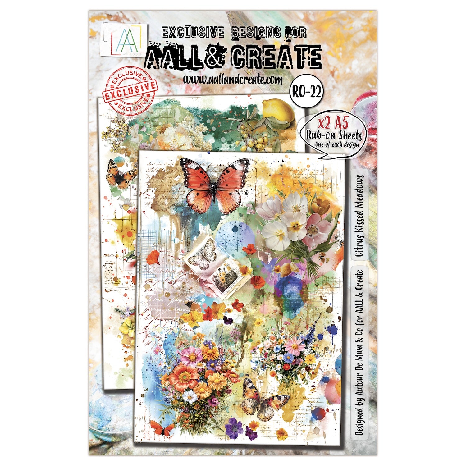 AALL & Create Citrus Kissed Meadows Rub Ons ro-022
