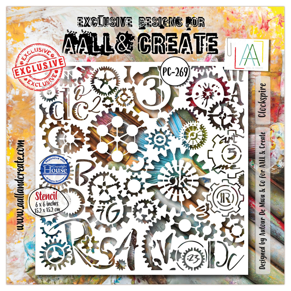 AALL & Create Clockspire 6x6 Stencil pc-269