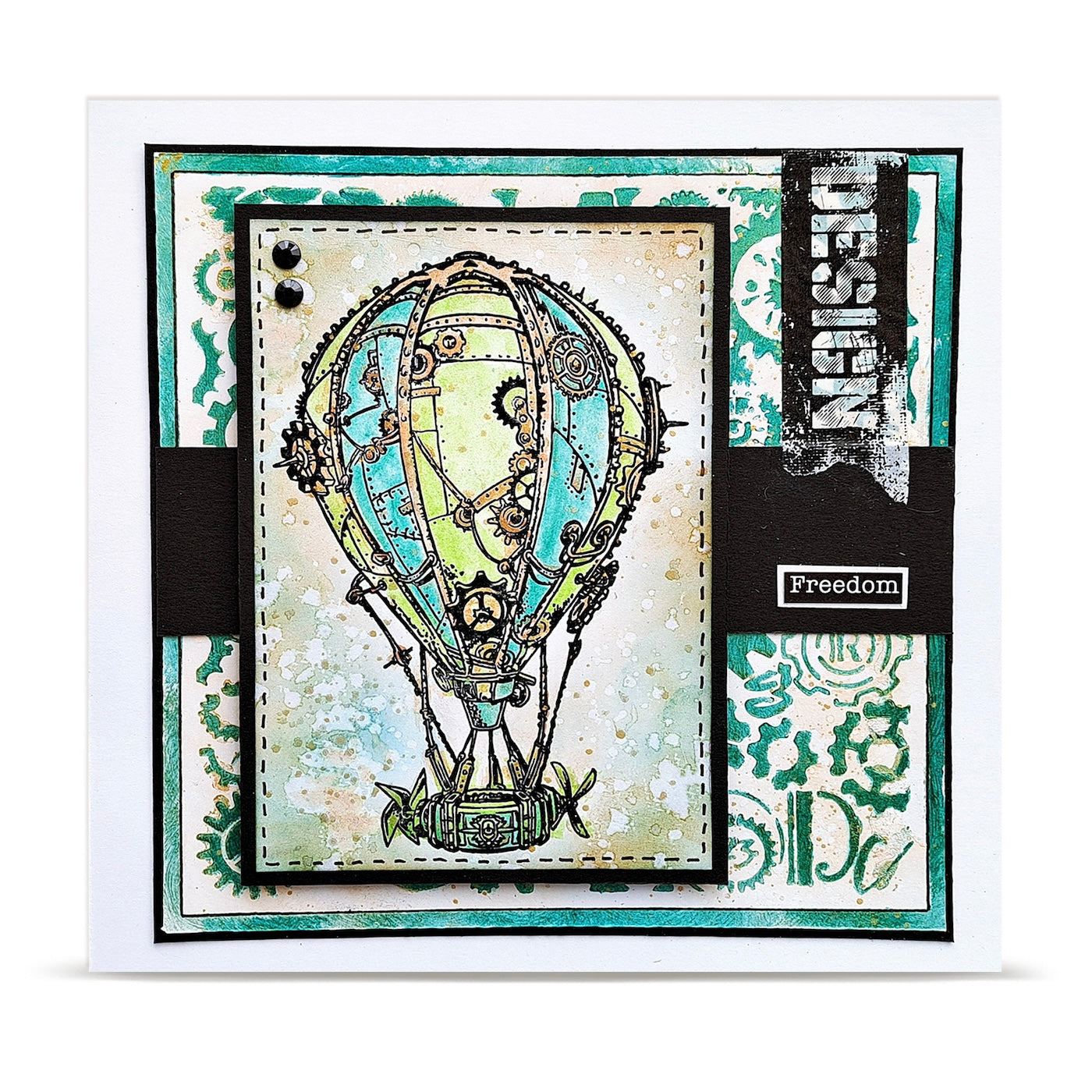 AALL & Create Clockspire 6x6 Stencil pc-269 design hot air balloon