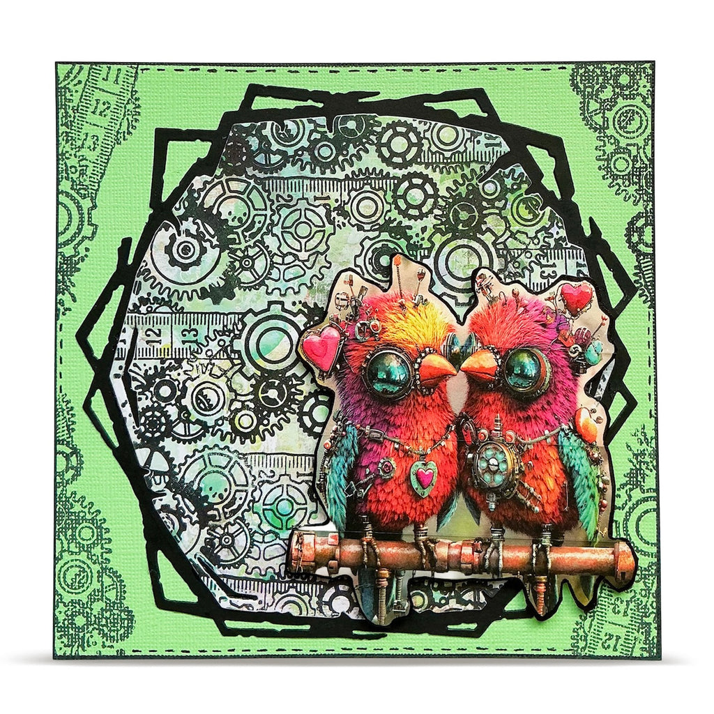 AALL & Create Clockwork Core A6 Clear Stamp Set 1459 steampunk birds
