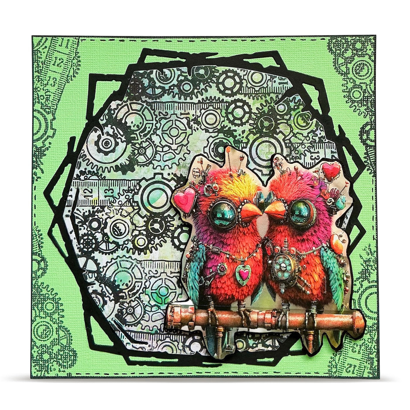 AALL & Create Clockwork Core A6 Clear Stamp Set 1459 steampunk birds