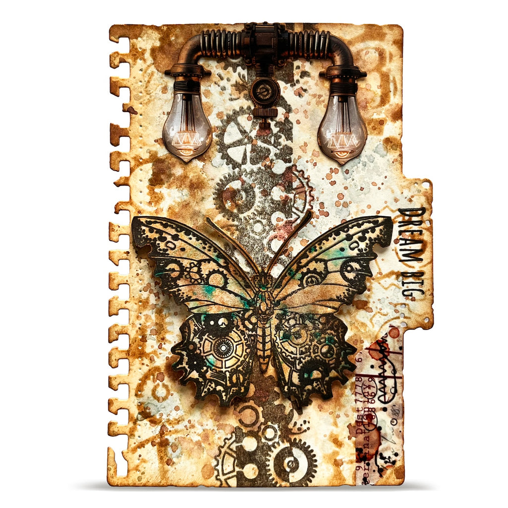 AALL & Create Clockwork Core A6 Clear Stamp Set 1459 steampunk butterfly