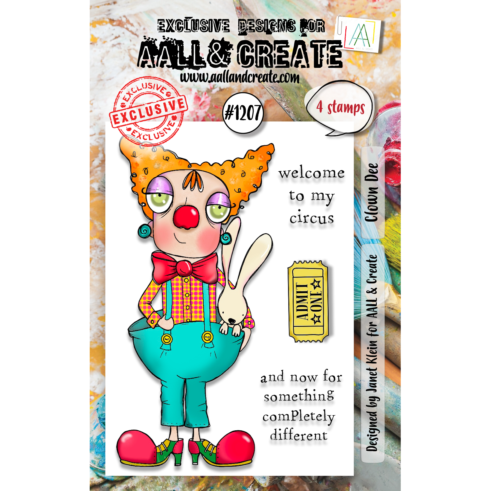 AALL & Create Clown Dee A7 Clear Stamps 1207
