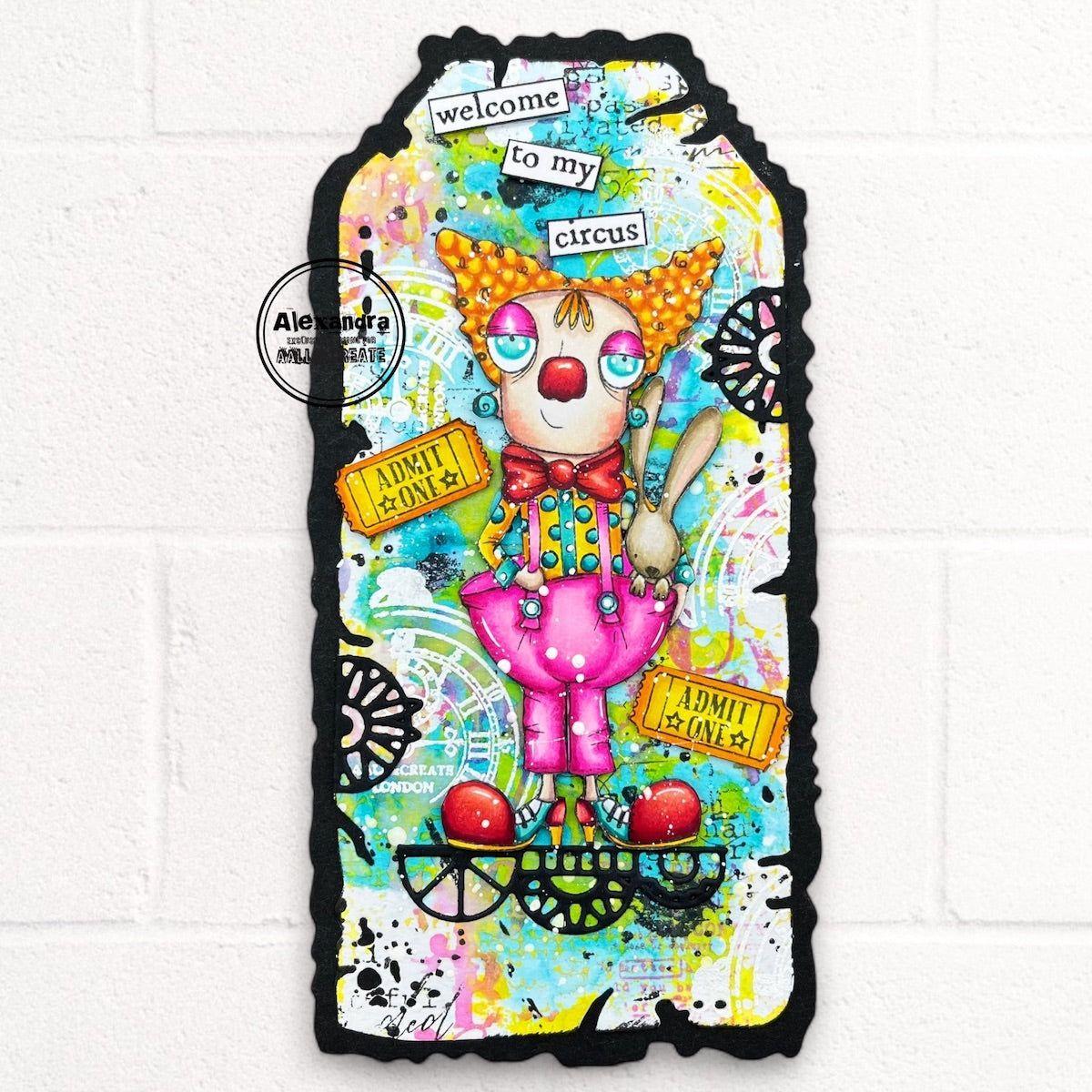 AALL & Create Clown Dee A7 Clear Stamps 1207 circus
