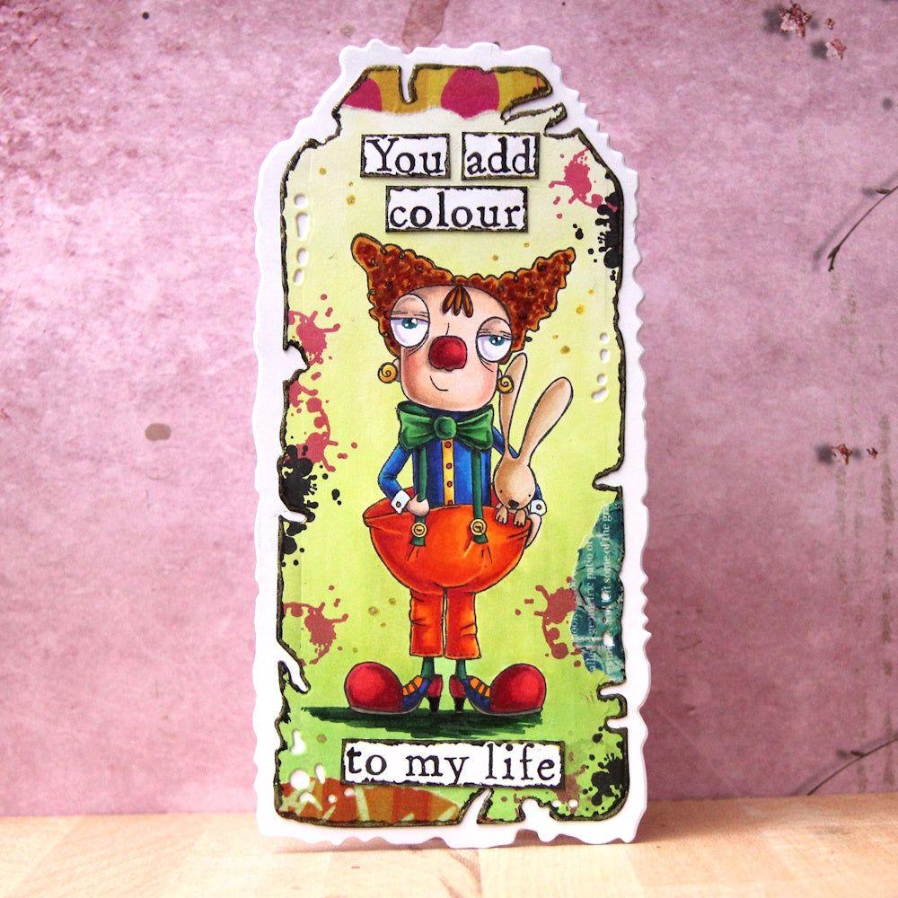 AALL & Create Clown Dee A7 Clear Stamps 1207 tag