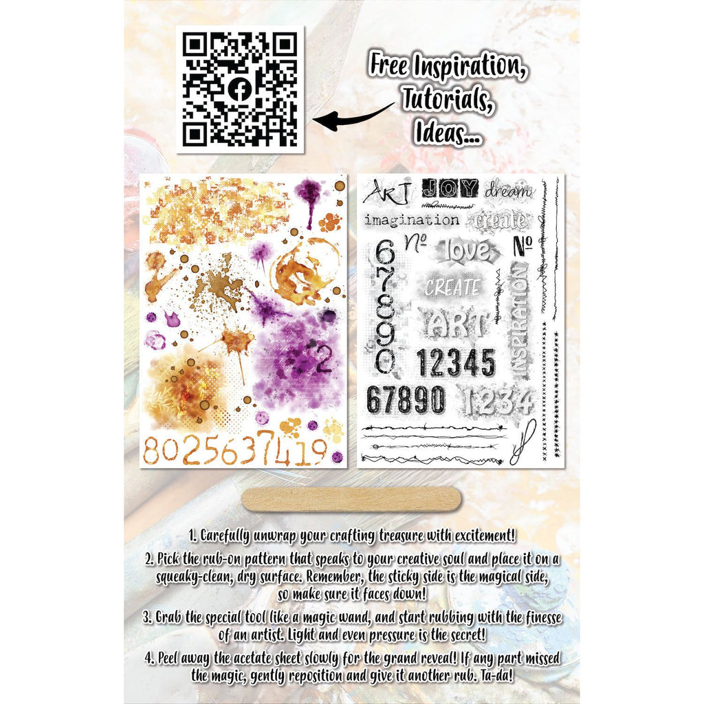 AALL & Create Coffee Numberistic A5 Rub Ons ro012 sheets