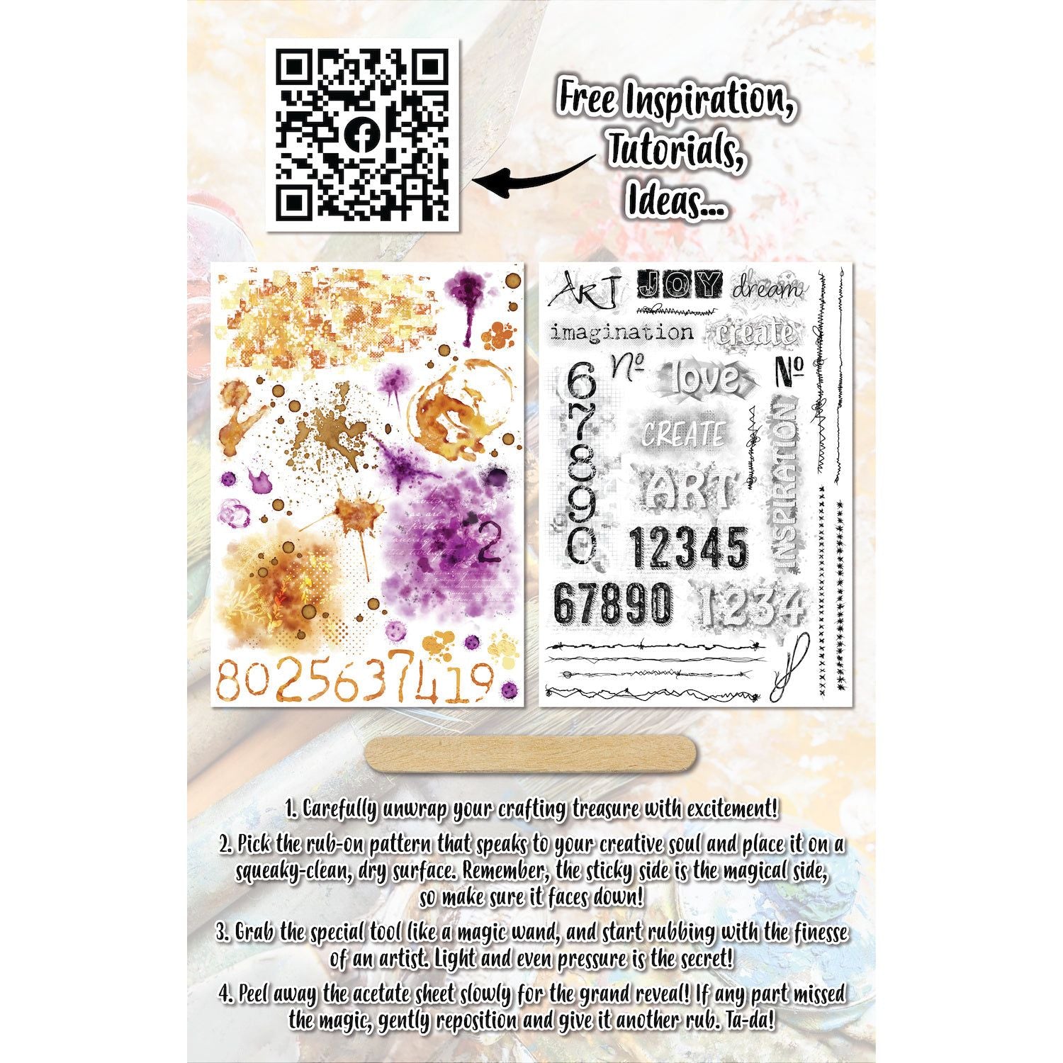 AALL & Create Coffee Numberistic A5 Rub Ons ro012 sheets