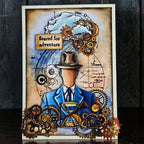 AALL & Create Cog Engine Dies di-125 blue suit gears hourglass faceless man geared for an adventure