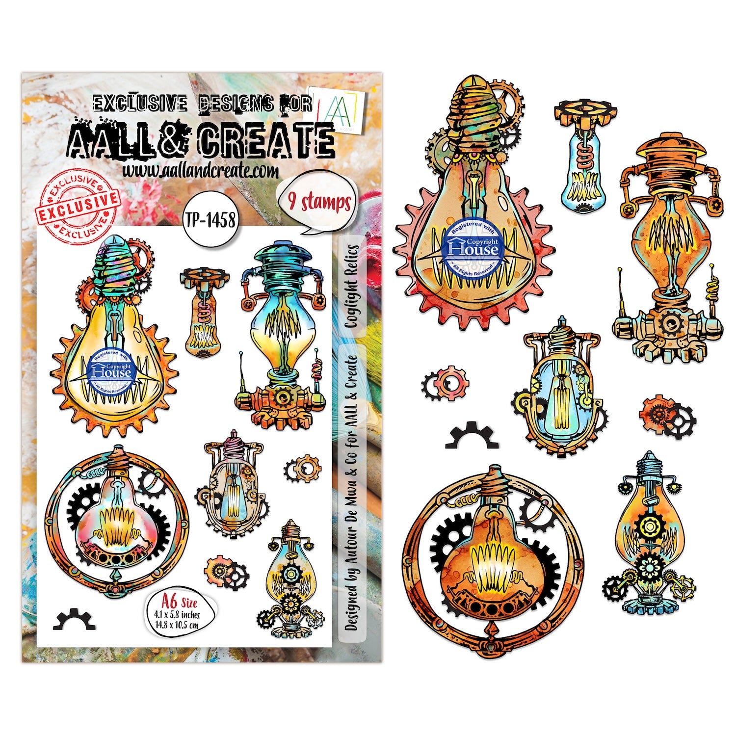 AALL & Create Coglight Relics A6 Clear Stamp Set 1458