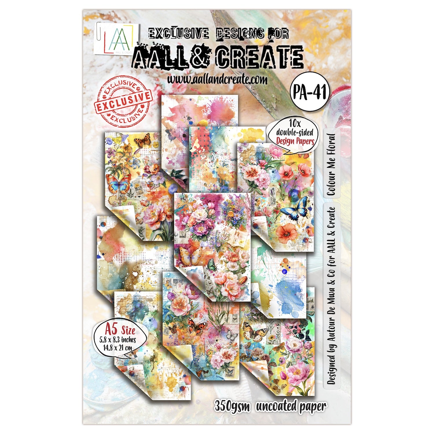 AALL & Create Colour Me Floral A5 Design Paper pa-041
