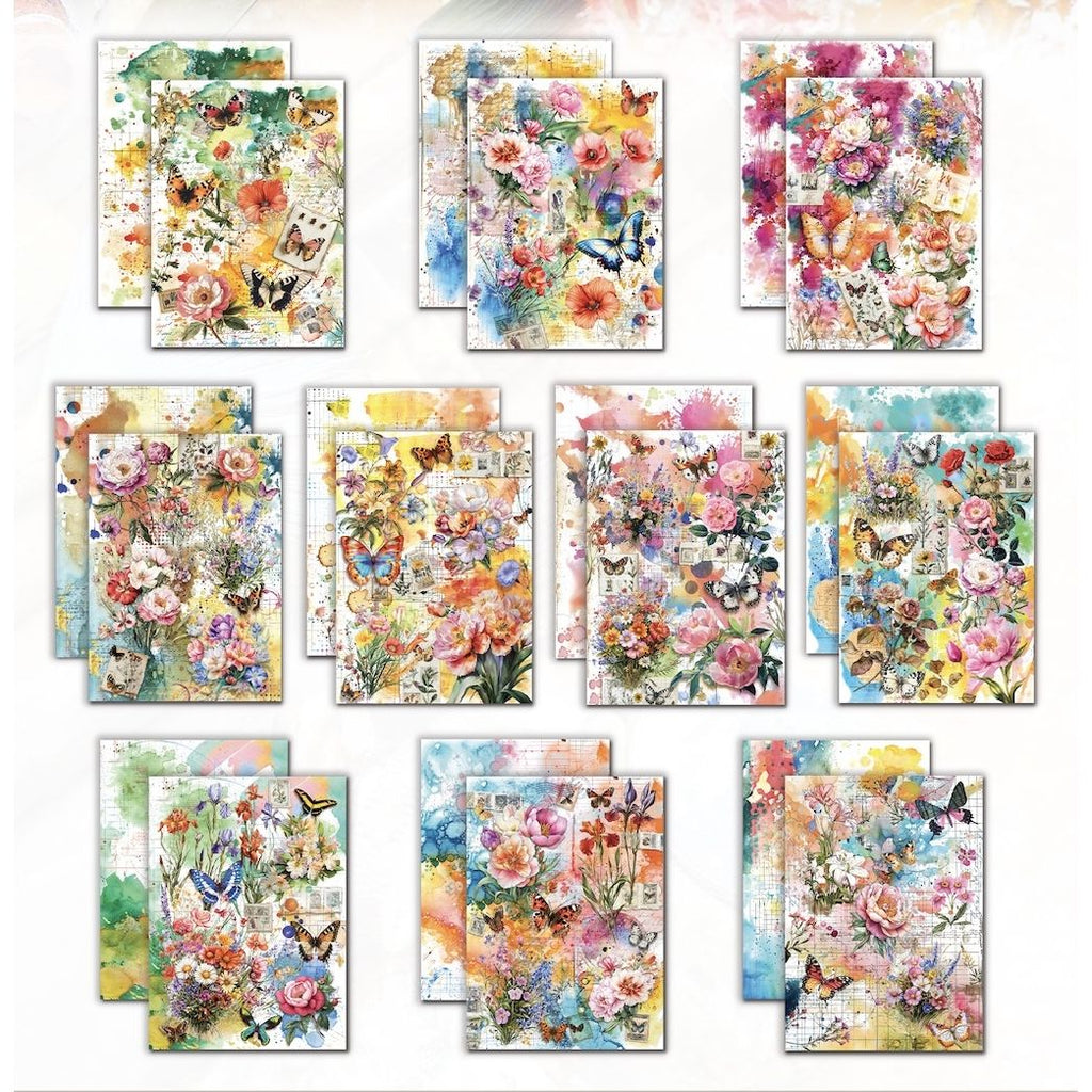 AALL & Create Colour Me Floral A5 Design Paper pa-041 pages