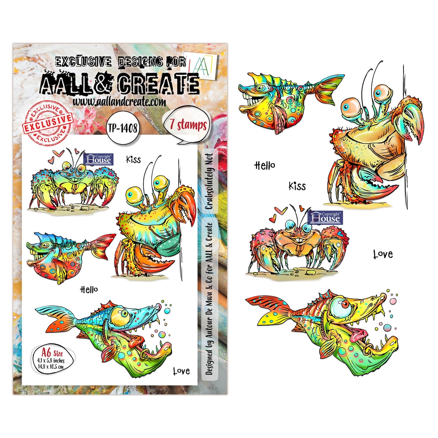 AALL & Create Crabsolutely Not A6 Clear Stamp Set 1408