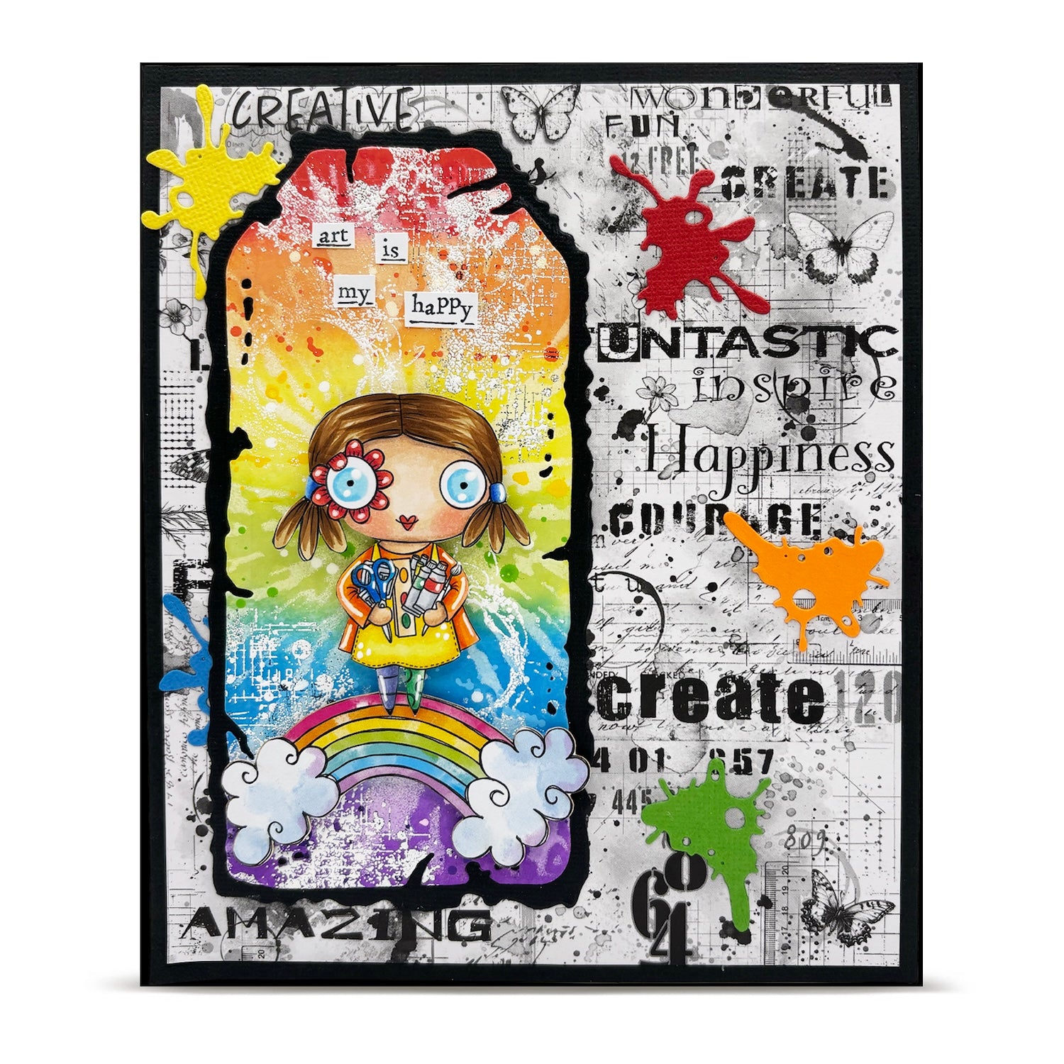 AALL & Create Craft On A7 Clear Stamp Set 1356 rainbow splatters