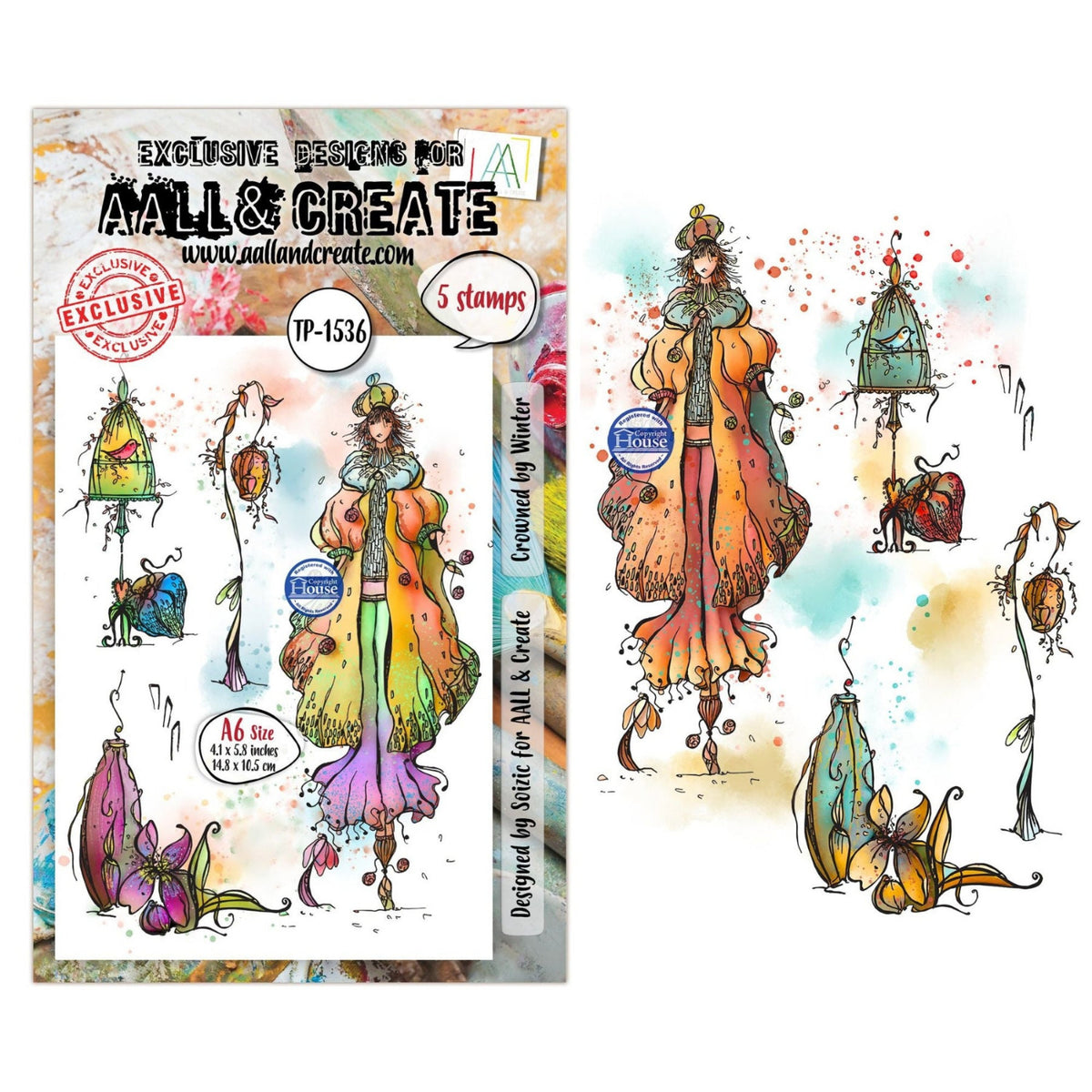 AALL & Create Crowned by Winter A6 Clear Stamp Set 1536