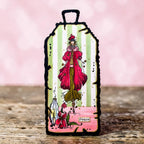 AALL & Create Crowned by Winter A6 Clear Stamp Set 1536 pink coat green skirt pink flowers peace tag card 