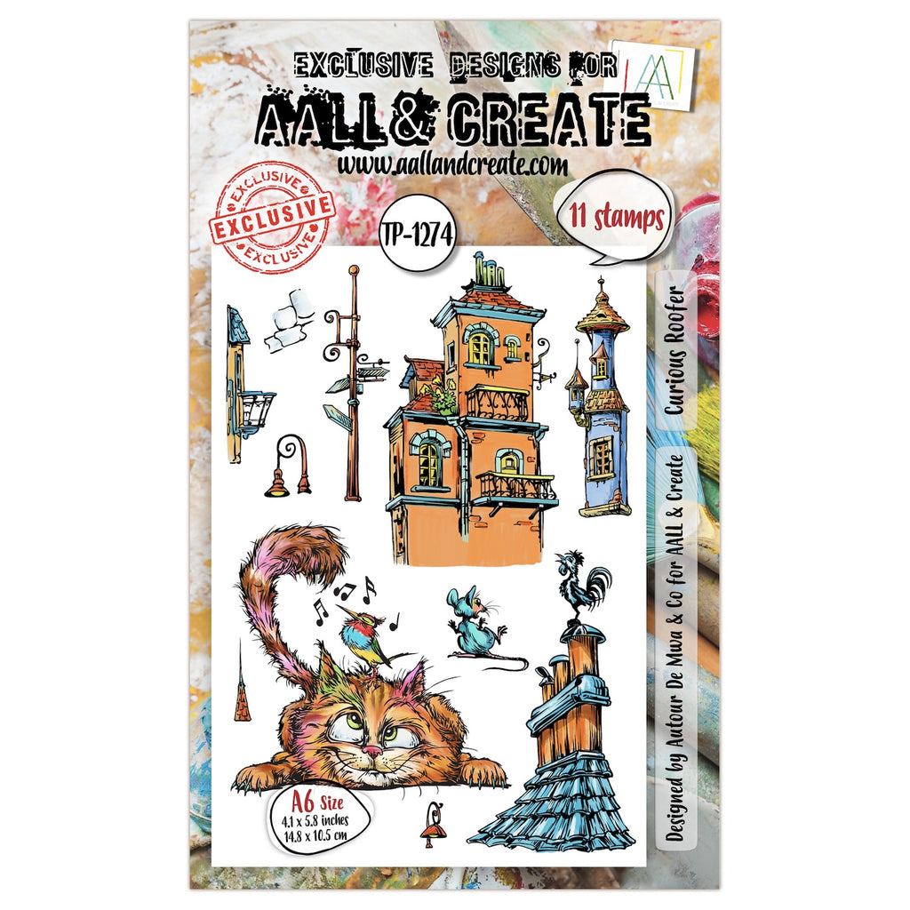 AALL & Create Curious Roofer A6 Clear Stamps 1274
