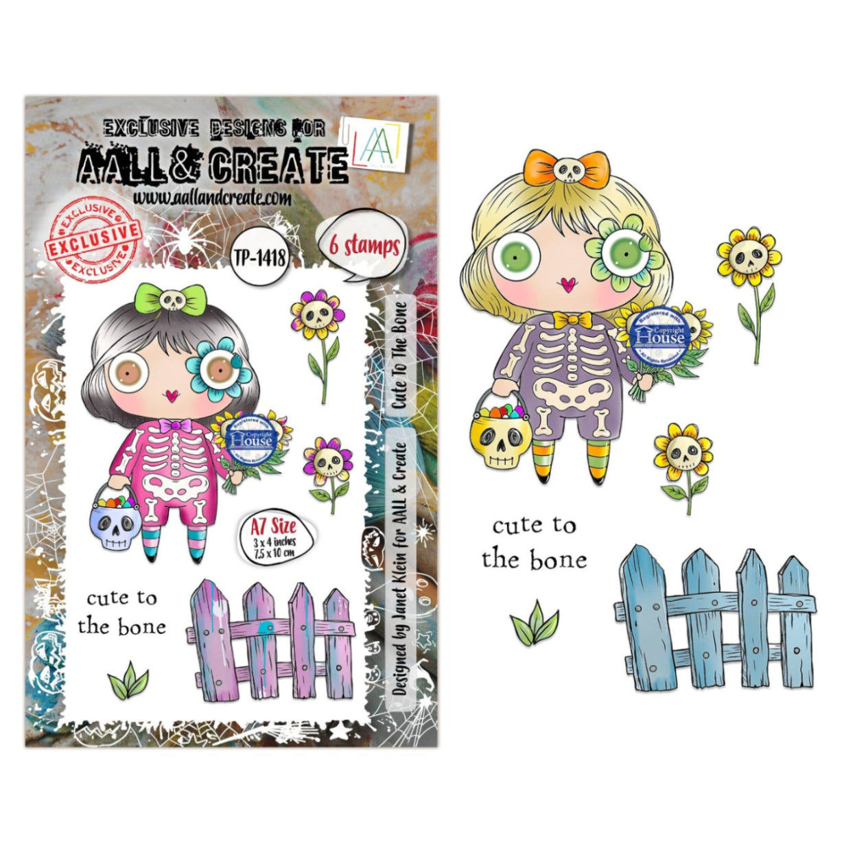 AALL & Create Cute to the Bone A7 Clear Stamp Set 1418