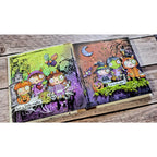 AALL & Create Cute to the Bone A7 Clear Stamp Set 1418 moon moss costumes skeleton fly halloween card | color-code:ALT01