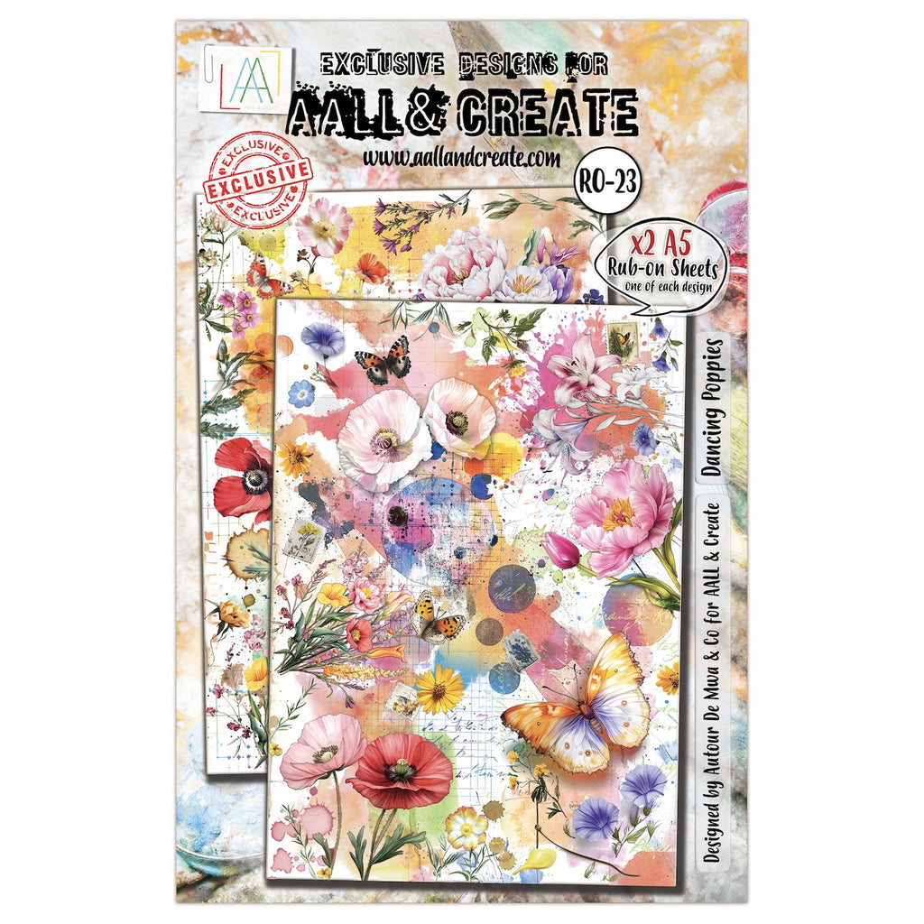 AALL & Create Dancing Poppies Rub Ons ro-023
