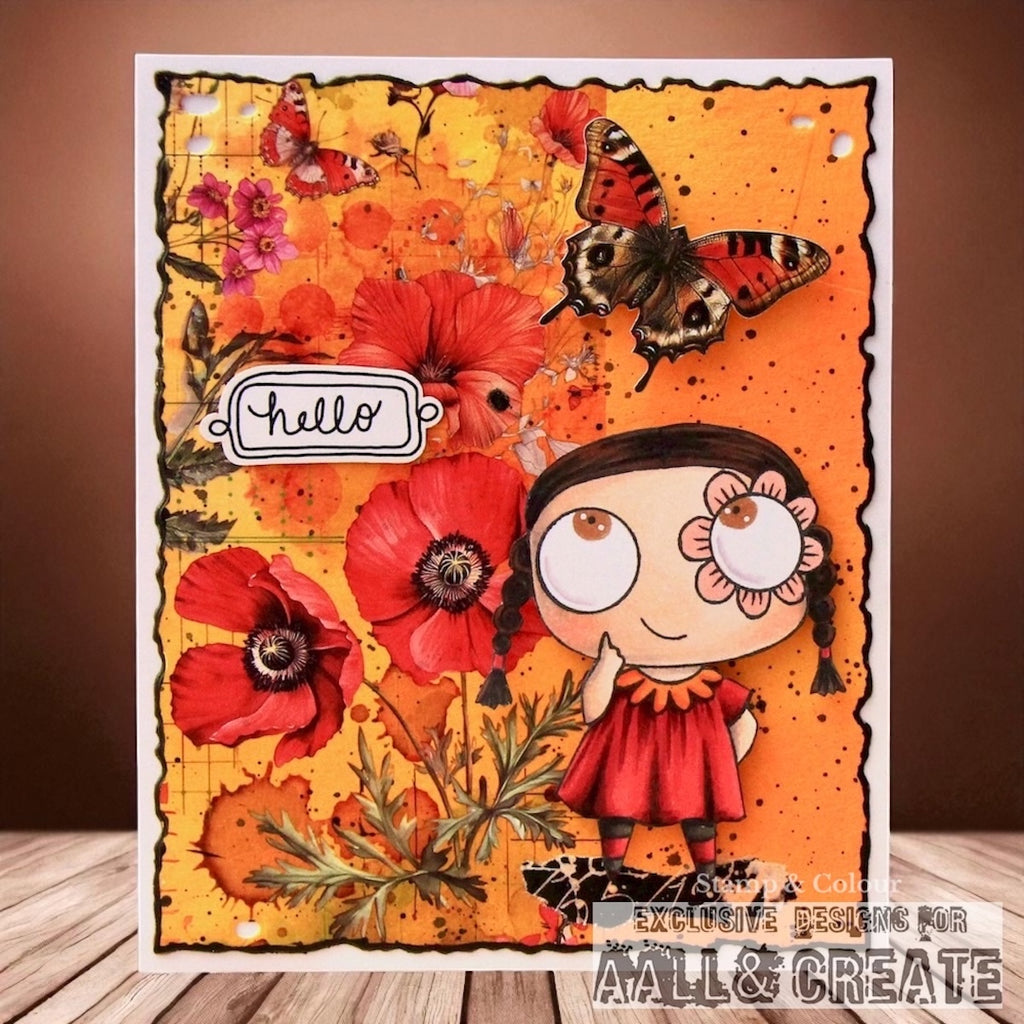 AALL & Create Dancing Poppies Rub Ons ro-023 hello
