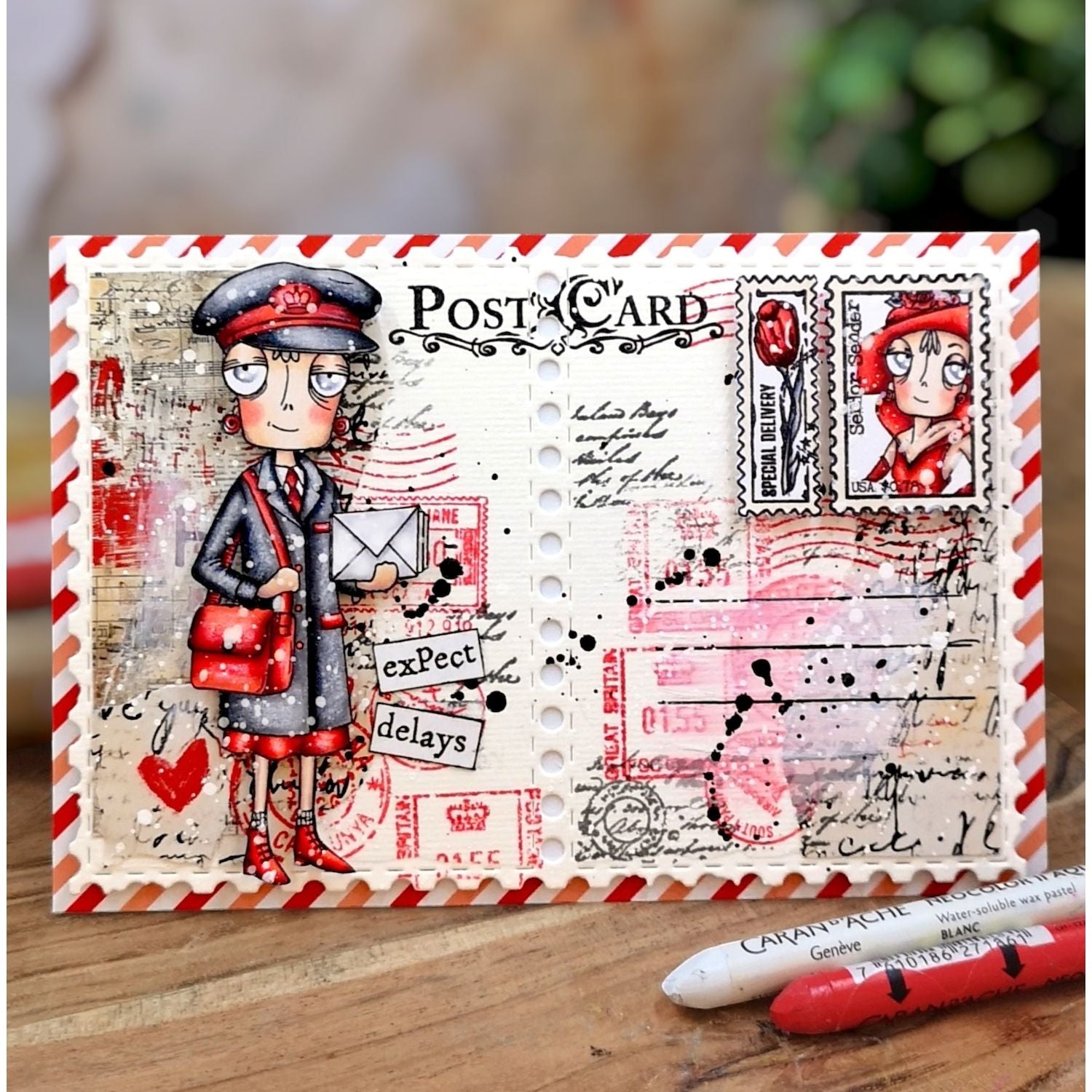 AALL & Create Dee Delivers A7 Clear Stamp Set 1379 red purse