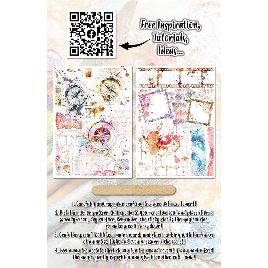 AALL & Create Directional Strokes A5 Rub Ons ro014 sheets