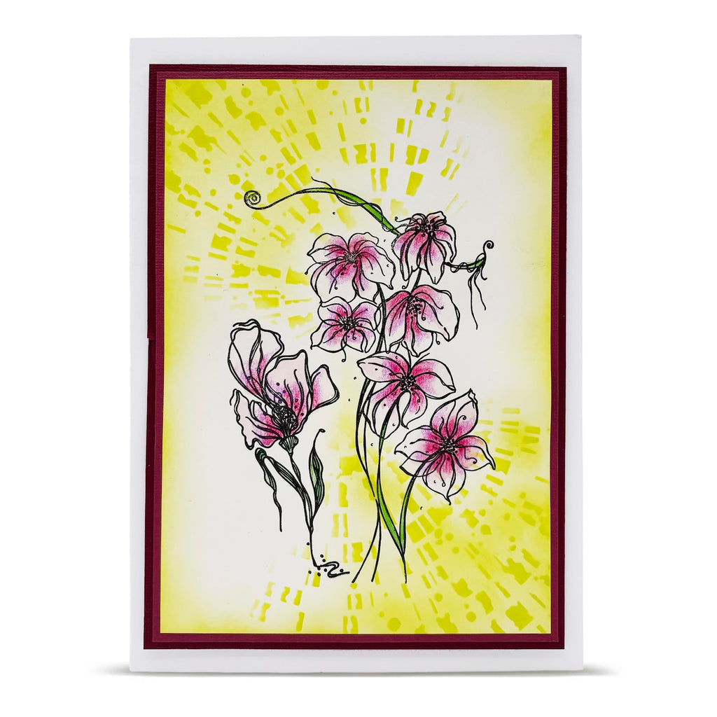 AALL & Create Drawing in Air A6 Clear Stamp Set 1402 floral