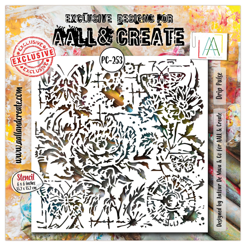 AALL & Create Drip Pulse 6x6 Stencil 253
