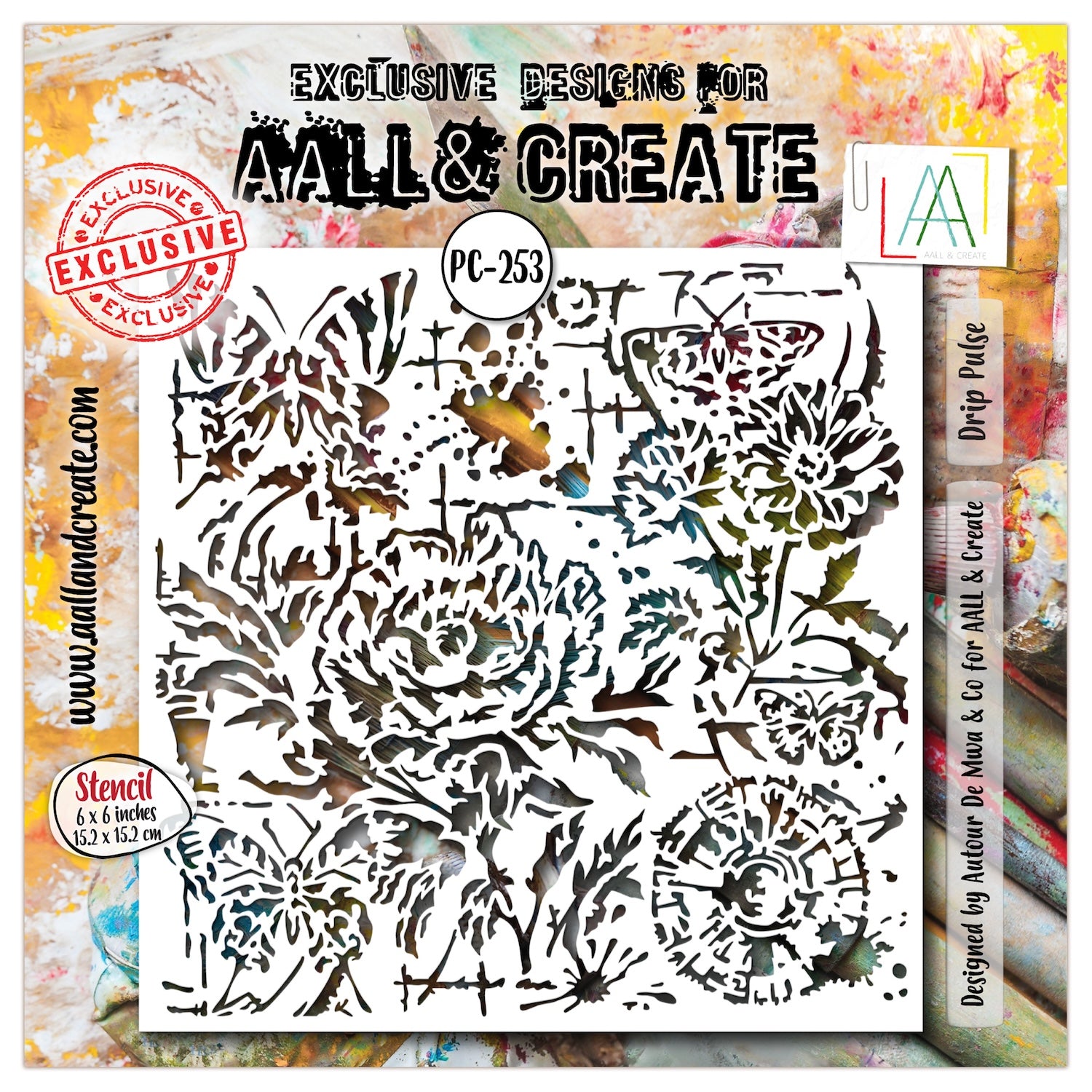 AALL & Create Drip Pulse 6x6 Stencil 253
