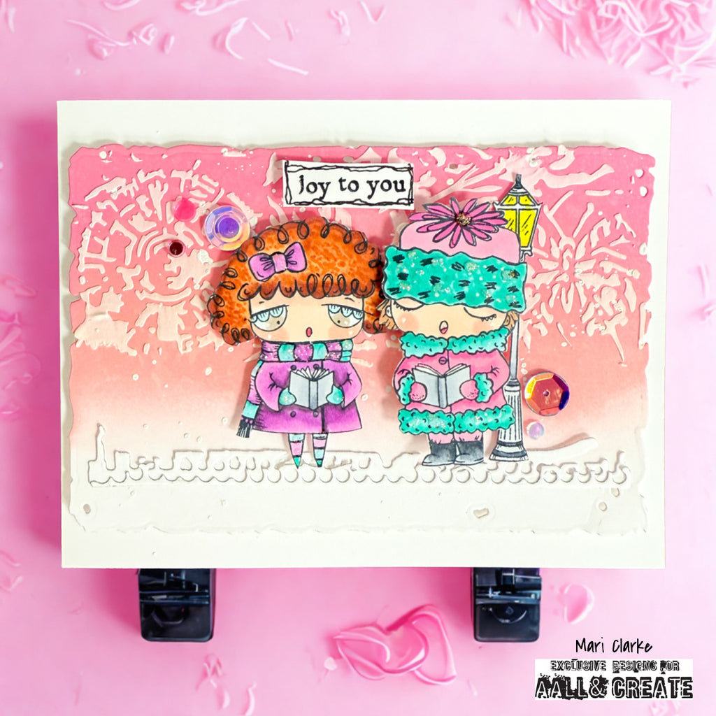 AALL & Create Drip Pulse 6x6 Stencil 253 joy to you
