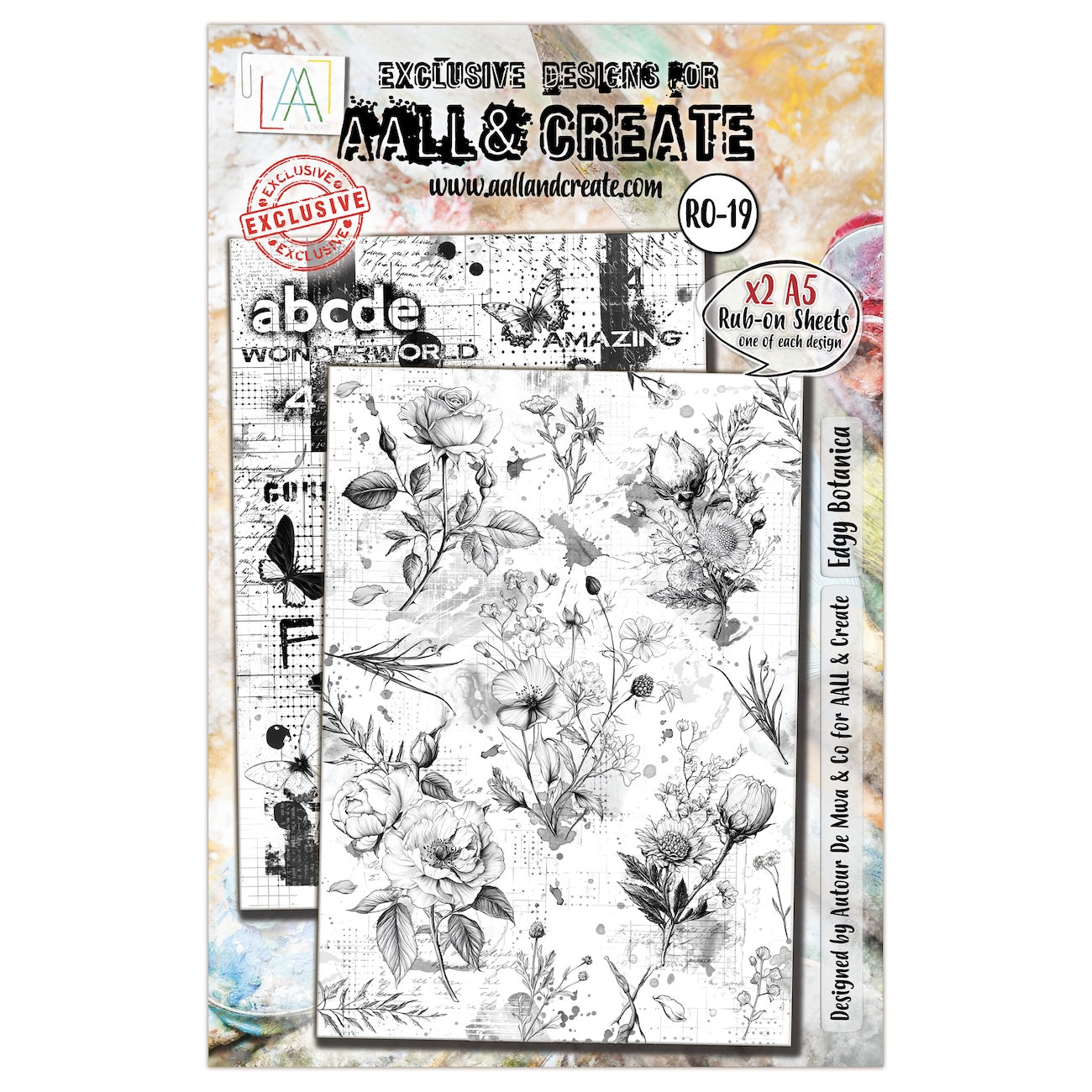 AALL & Create Edgy Botanica A5 Rub Ons ro-019

