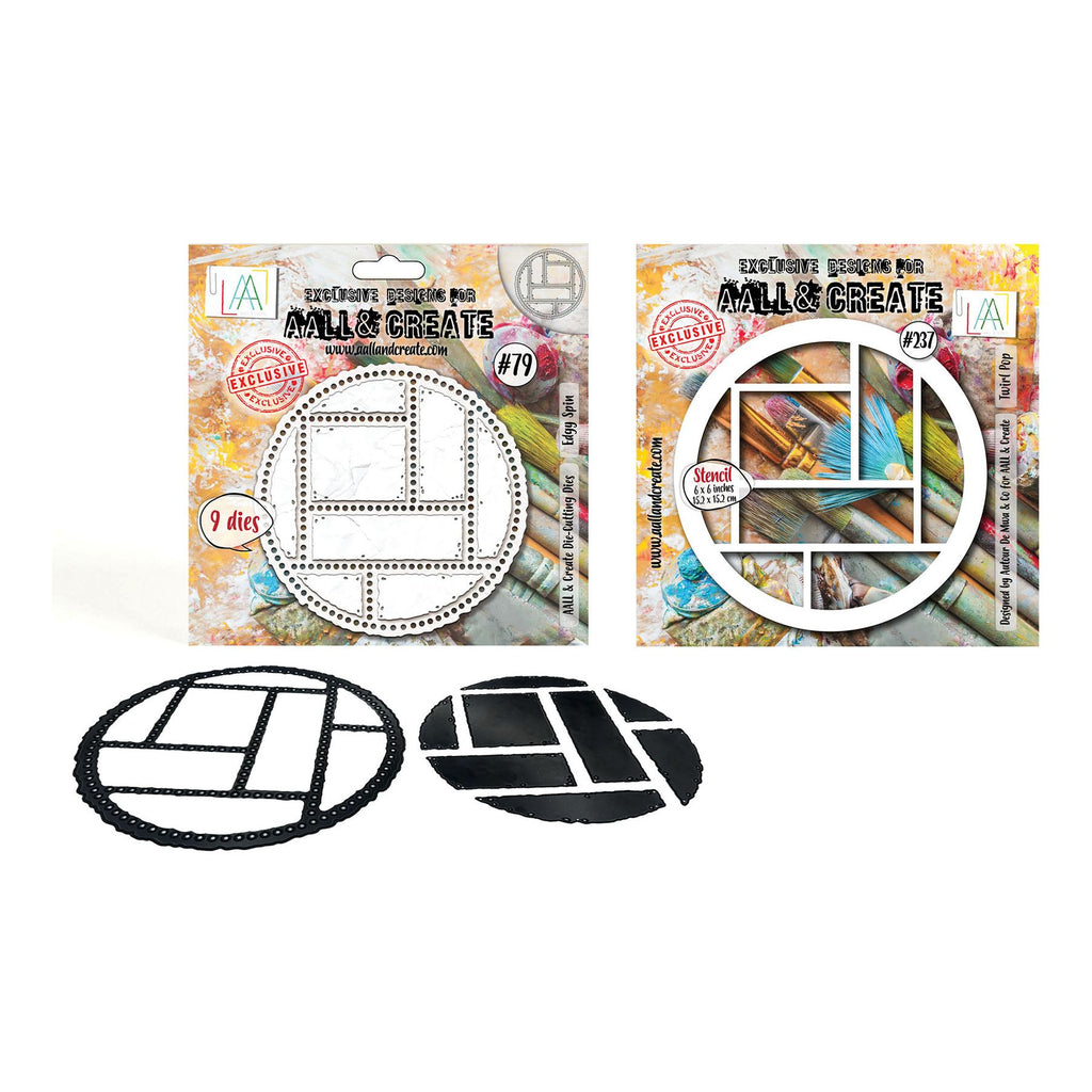 AALL & Create Edgy Spin Twirl Pop Die and Stencil Bundle