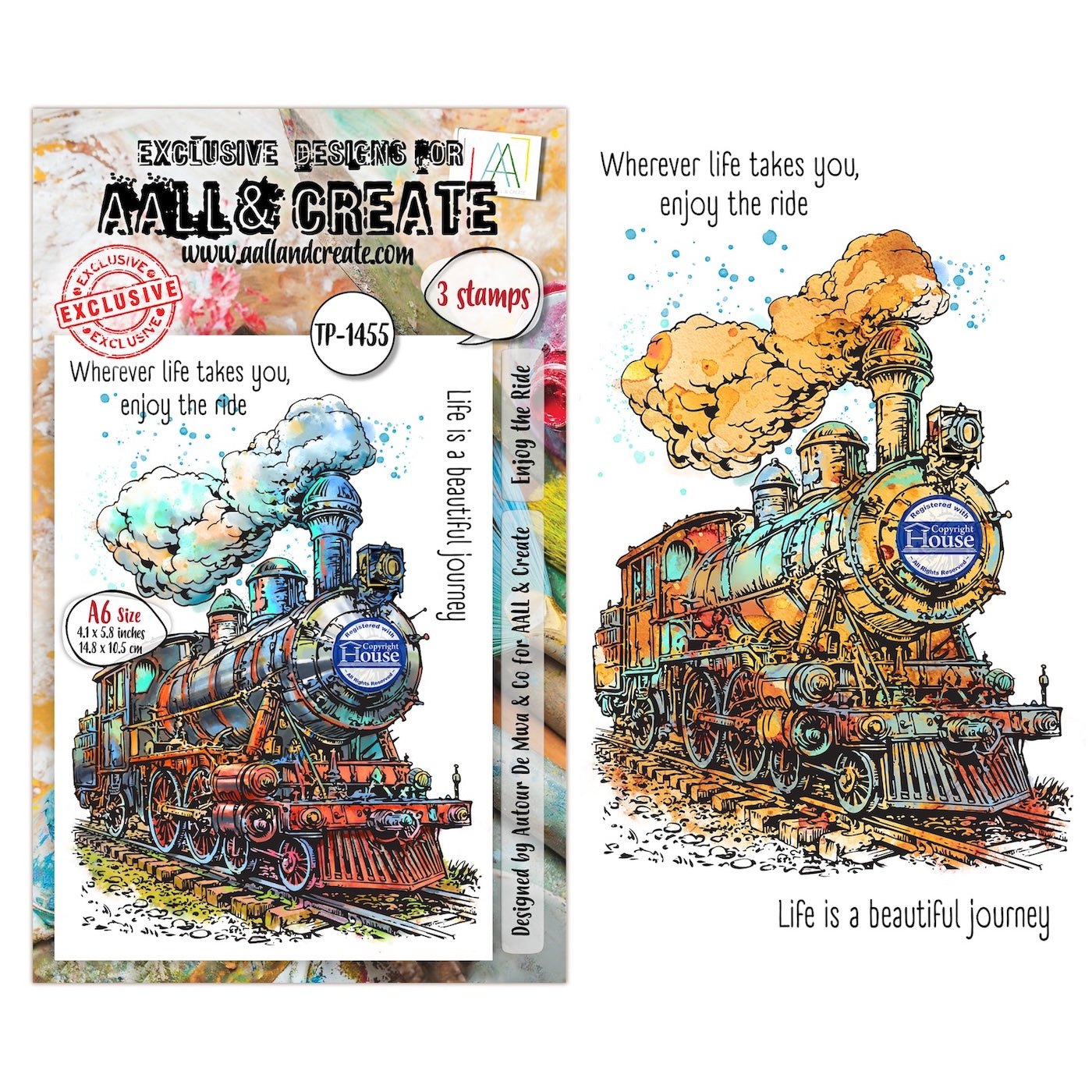 AALL & Create Enjoy the Ride A6 Clear Stamp Set 1455