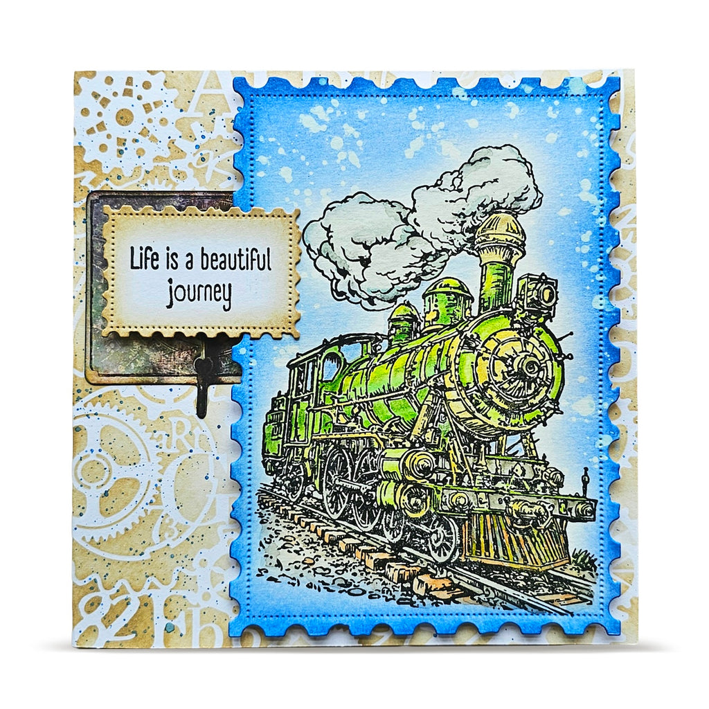AALL & Create Enjoy the Ride A6 Clear Stamp Set 1455 life is a beautiful journey train