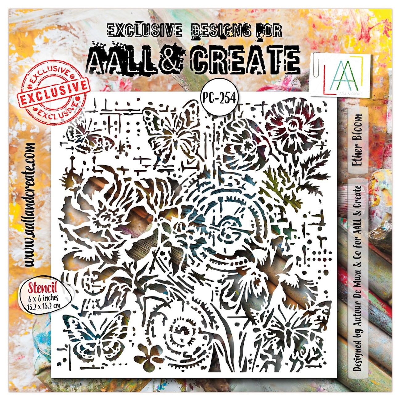 AALL & Create Ether Bloom 6x6 Stencil 254
