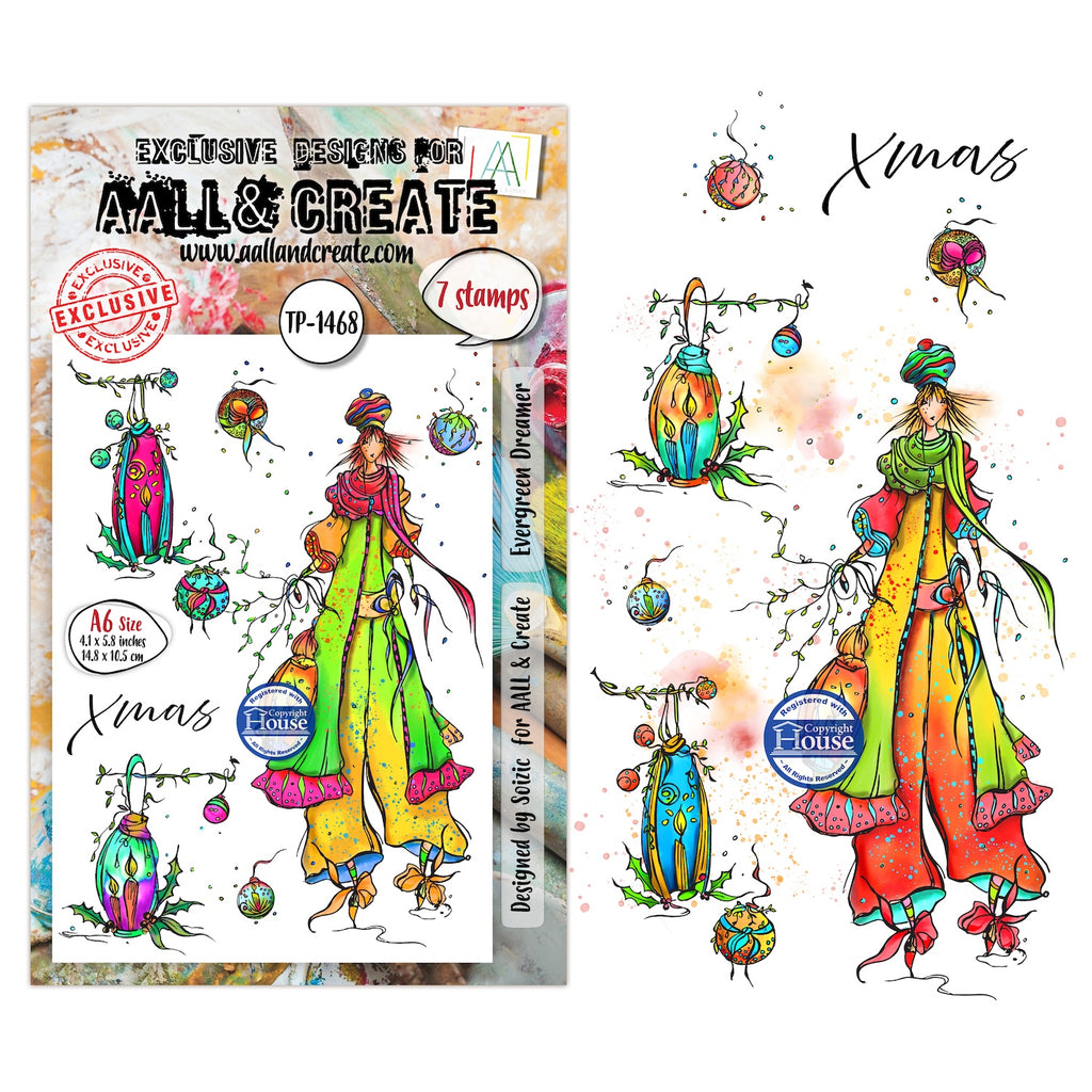 AALL & Create Evergreen Dreamer A6 Clear Stamp Set 1468