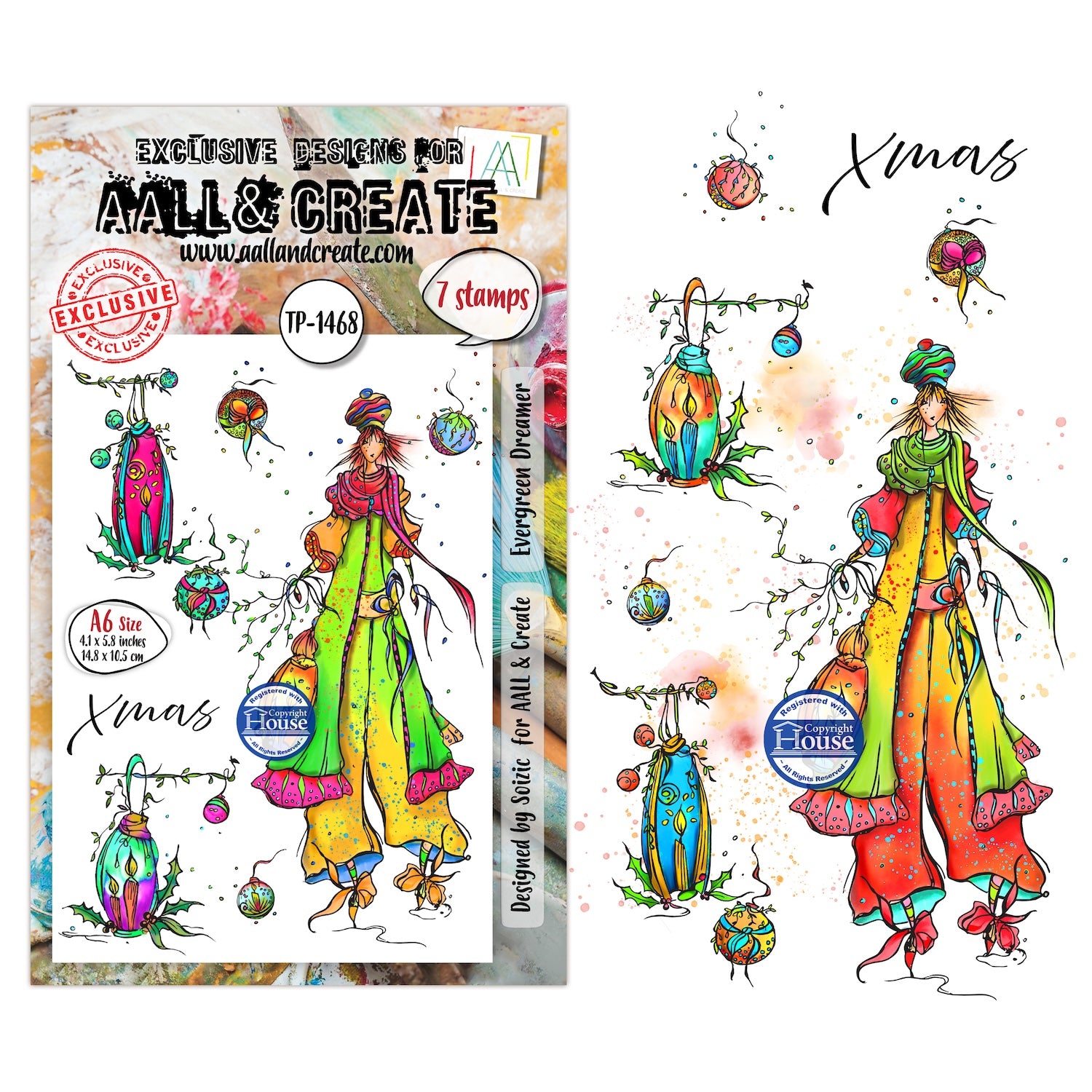 AALL & Create Evergreen Dreamer A6 Clear Stamp Set 1468