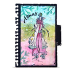 AALL & Create Evergreen Dreamer A6 Clear Stamp Set 1468 leaf background pink dress card