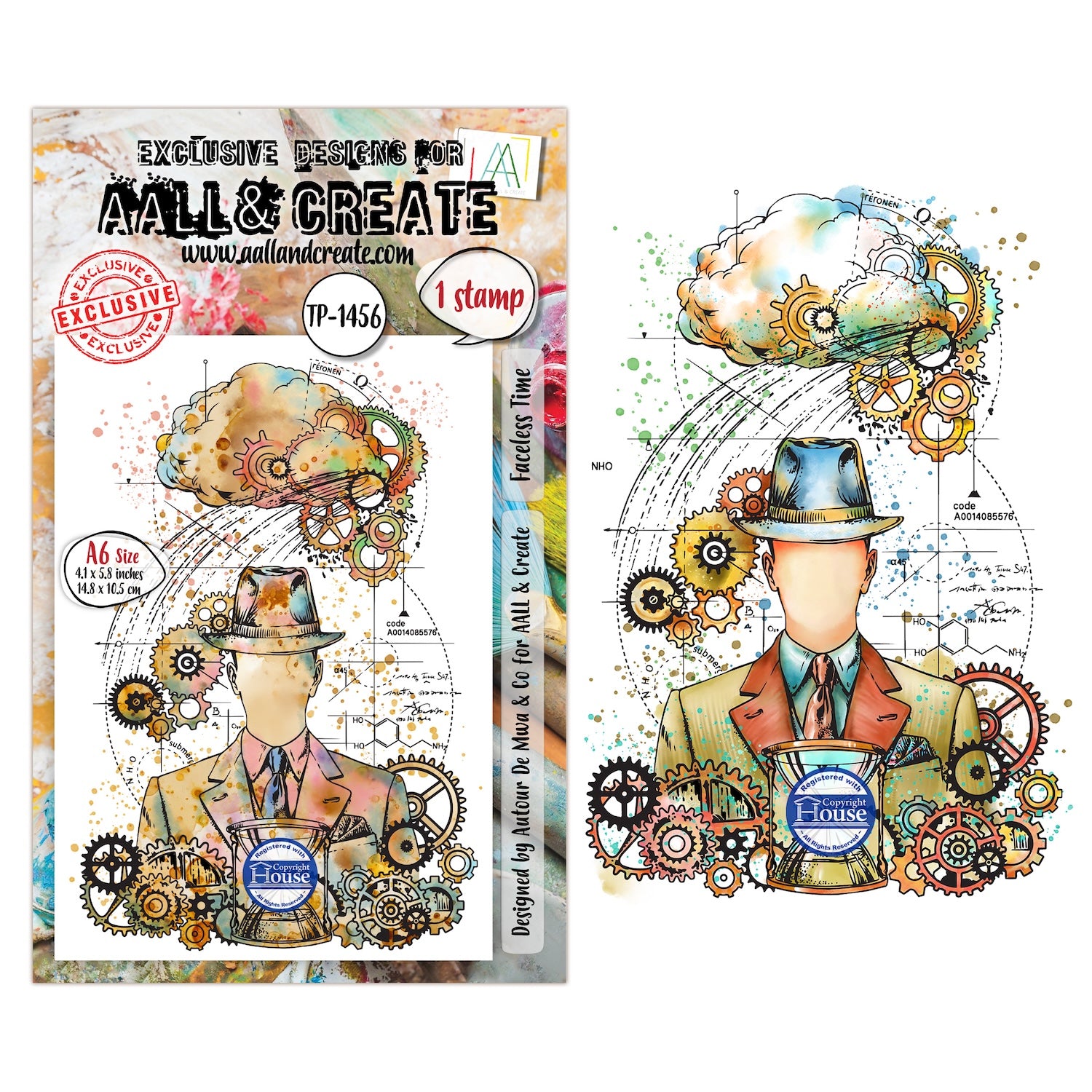 AALL & Create Faceless Time A6 Clear Stamp Set 1456