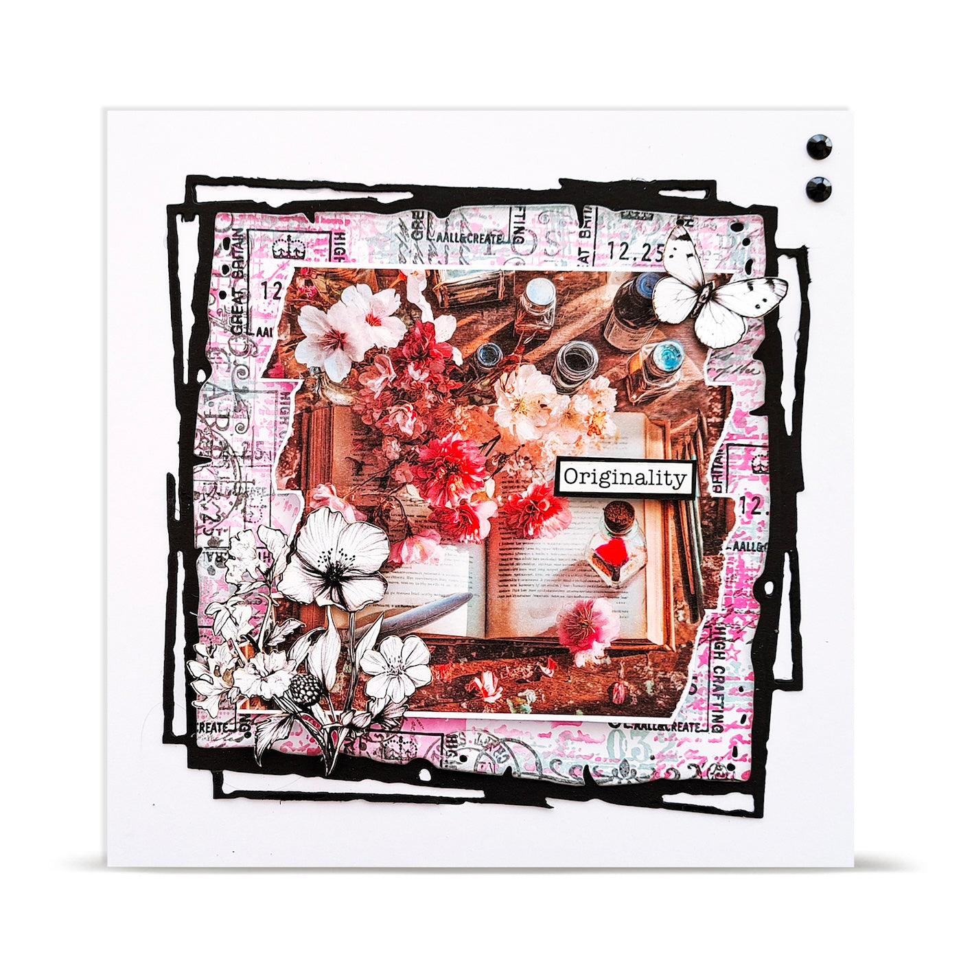 AALL & Create Feathered Words Layer it up Washi Tape mt-157 originality white butterfly flwoers on book card