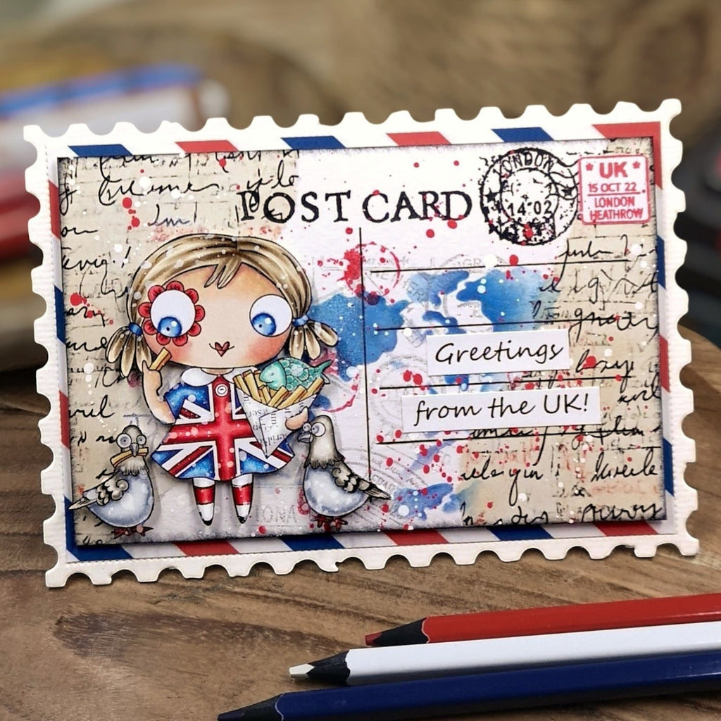 AALL & Create Fish ‘n Chips A7 Clear Stamps 1325 postcard