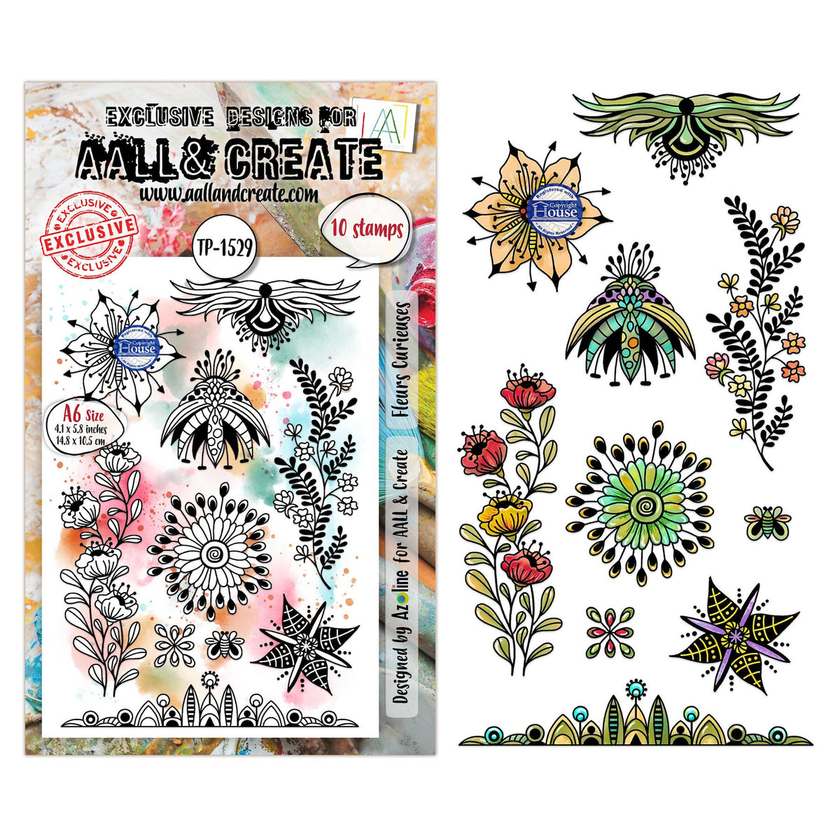 AALL & Create Fleurs Curieuses A6 Clear Stamp Set 1529