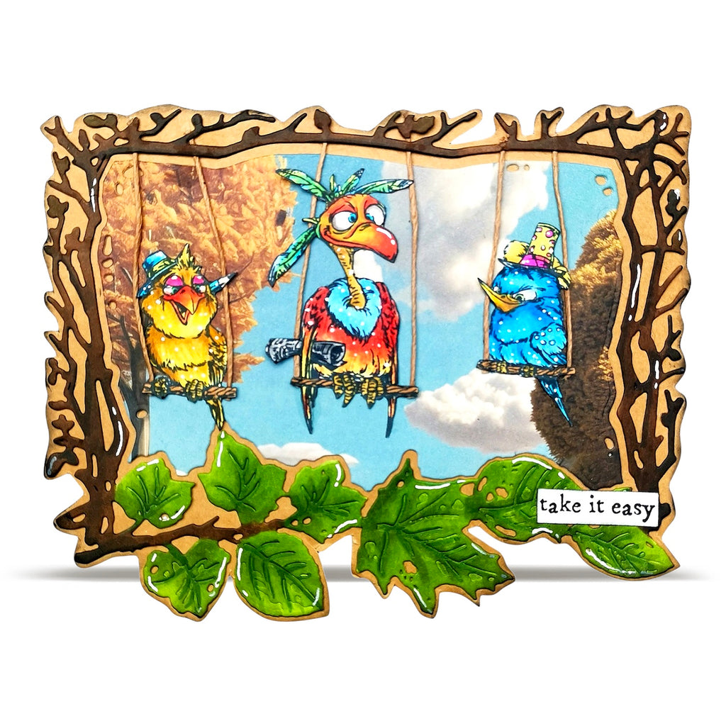 AALL & Create Flight Club A6 Clear Stamp Set 1413 swinging birds