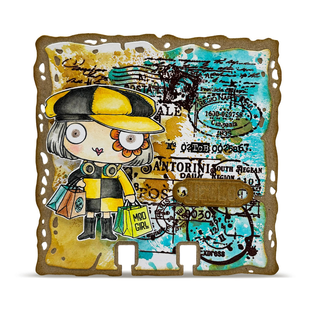AALL & Create Flight Marks A6 Clear Stamp Set 1339 yellow and black dress