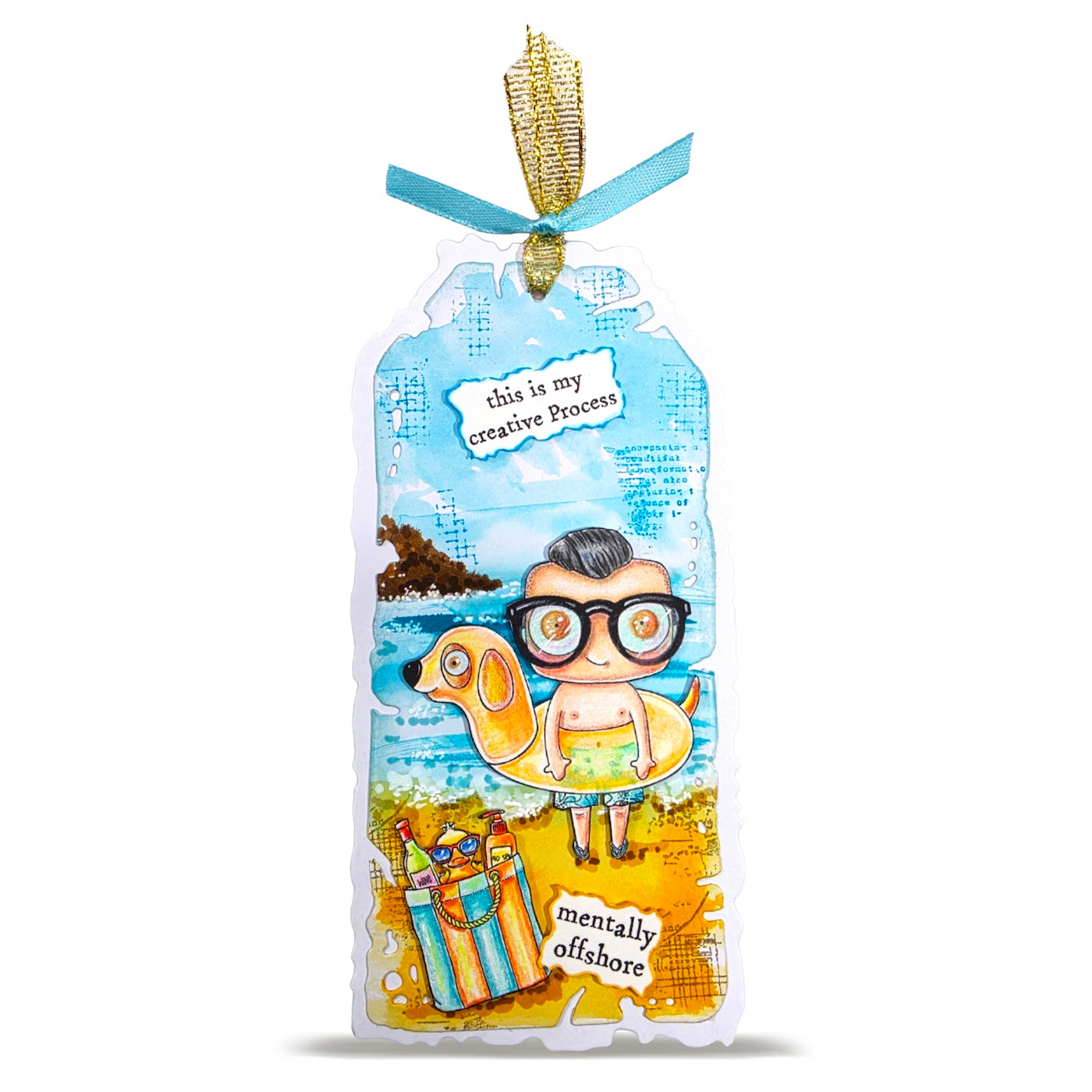 AALL & Create Floatie Abs A7 Clear Stamp Set 1451 beach bag ocean glasses dog tube tag card