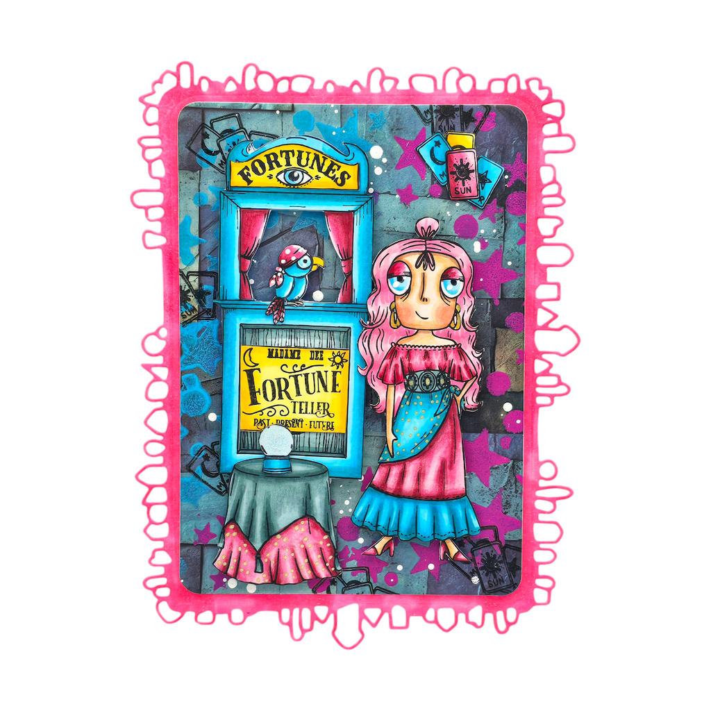 AALL & Create Fortuneteller Dee A6 Clear Stamps 1211 border