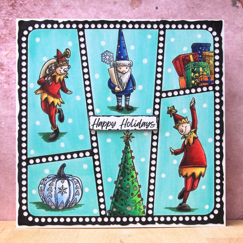 AALL & Create Frame Mesh Die Set di-075 happy holidays