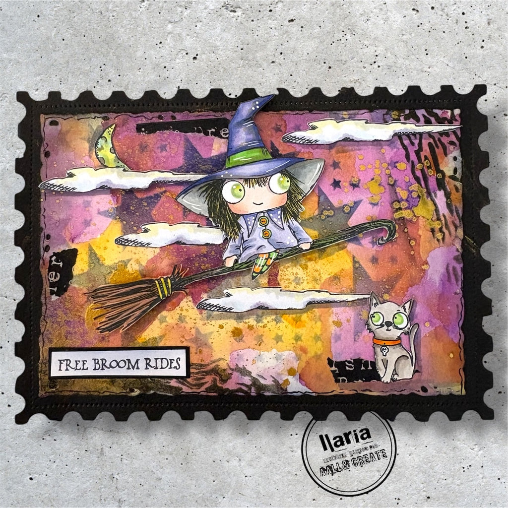AALL & Create Free Broom Rides A7 Clear Stamps 1298 cat