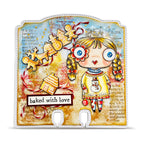 AALL & Create Frost It A7 Clear Stamp Set 1384 gingerbread items backed with love card